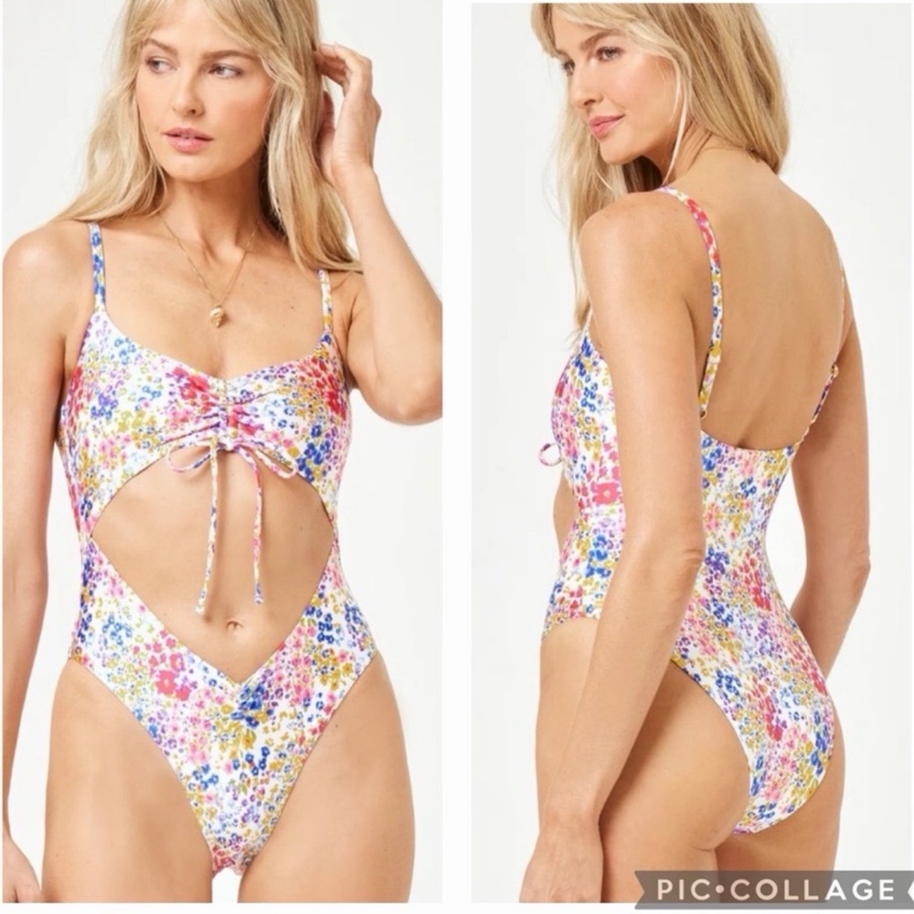 LSPACE x JVS Printed Solana One Piece Swimsuit, SMALL